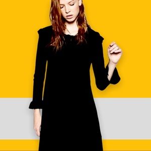 New ZARA black dress with ruffle long sleeves